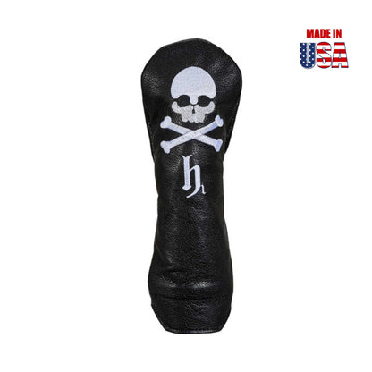 H2 Hybrid in Black American Leather with White Embroidery Design
