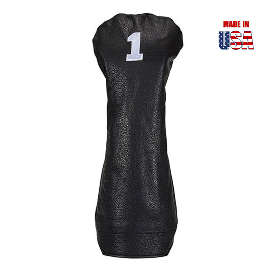 Driver in Black American Leather with #1 in White Embroidery
