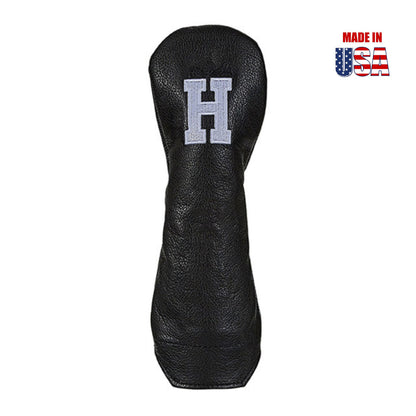 Hybrid Black American Leather with H in Silver Embroidery