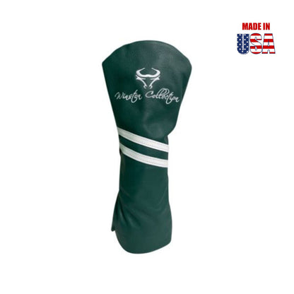 Kelly Green American Leather w/White Stripes Fairway Headcover, Winston Logo