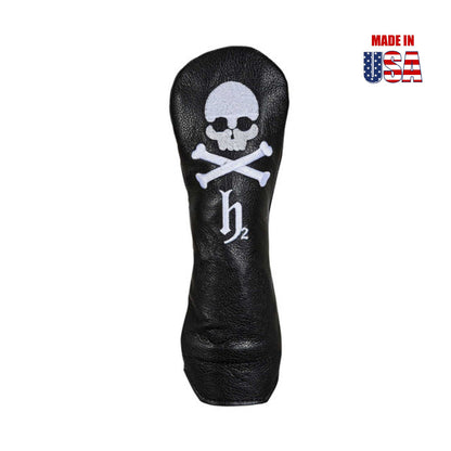 H1 Hybrid in Black American Leather with White Embroidery Design