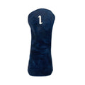 Premium Pullup Leather Headcovers - Driver #1 - Navy Blue