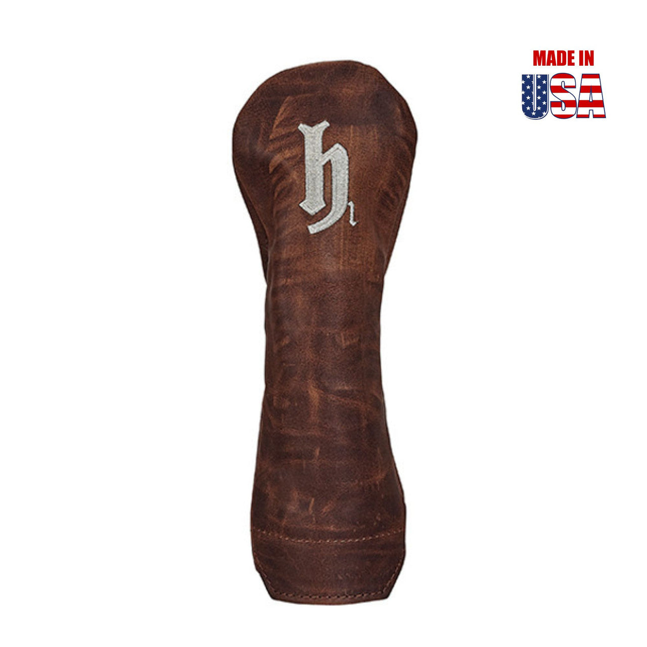 Hybrid H2 Brown Pull-Up Leather with White Embroidery