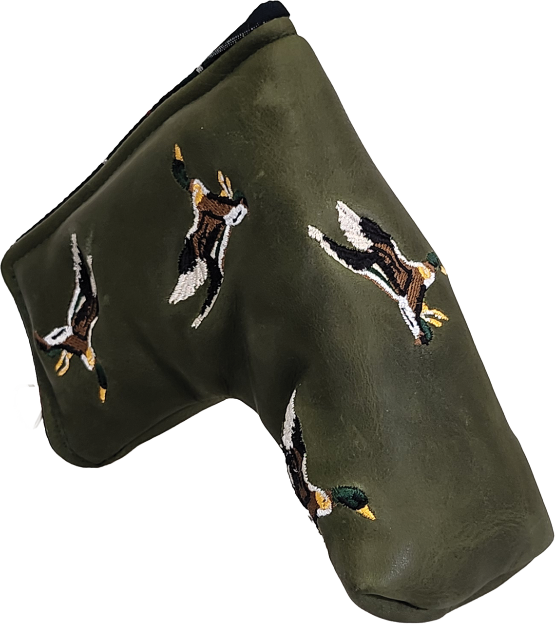 Flying Mallard Pullup Whiskey Leather Blade Putter Cover Forest Green