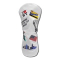 New York Mural Leather Headcovers - Driver - White