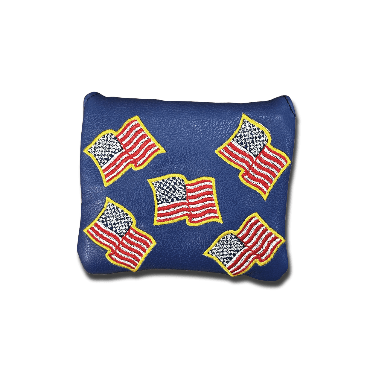 American Flags with Gold Outline Leather Mallet Headcovers