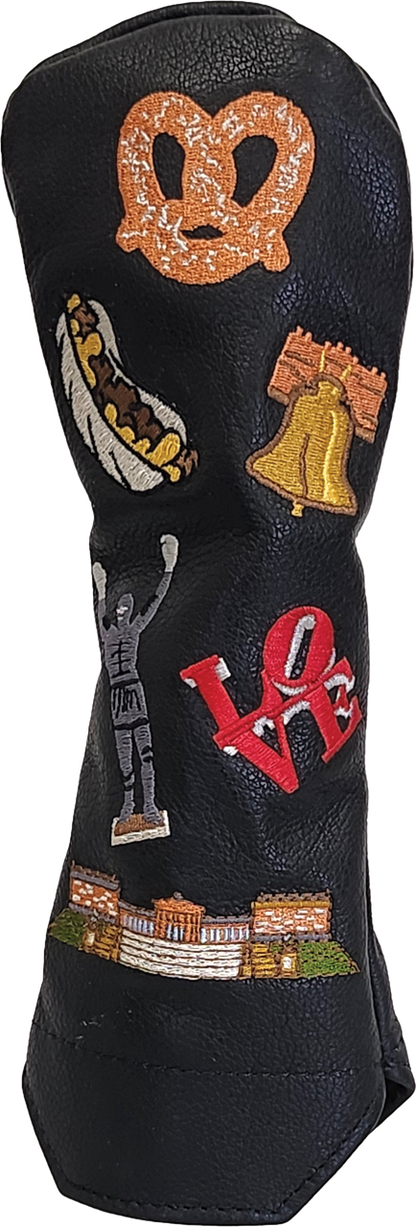 Philadelphia Historical Leather Headcovers Black Hybrid
