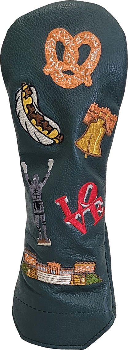 Philadelphia Historical Leather Headcovers Dark Green Hybrid