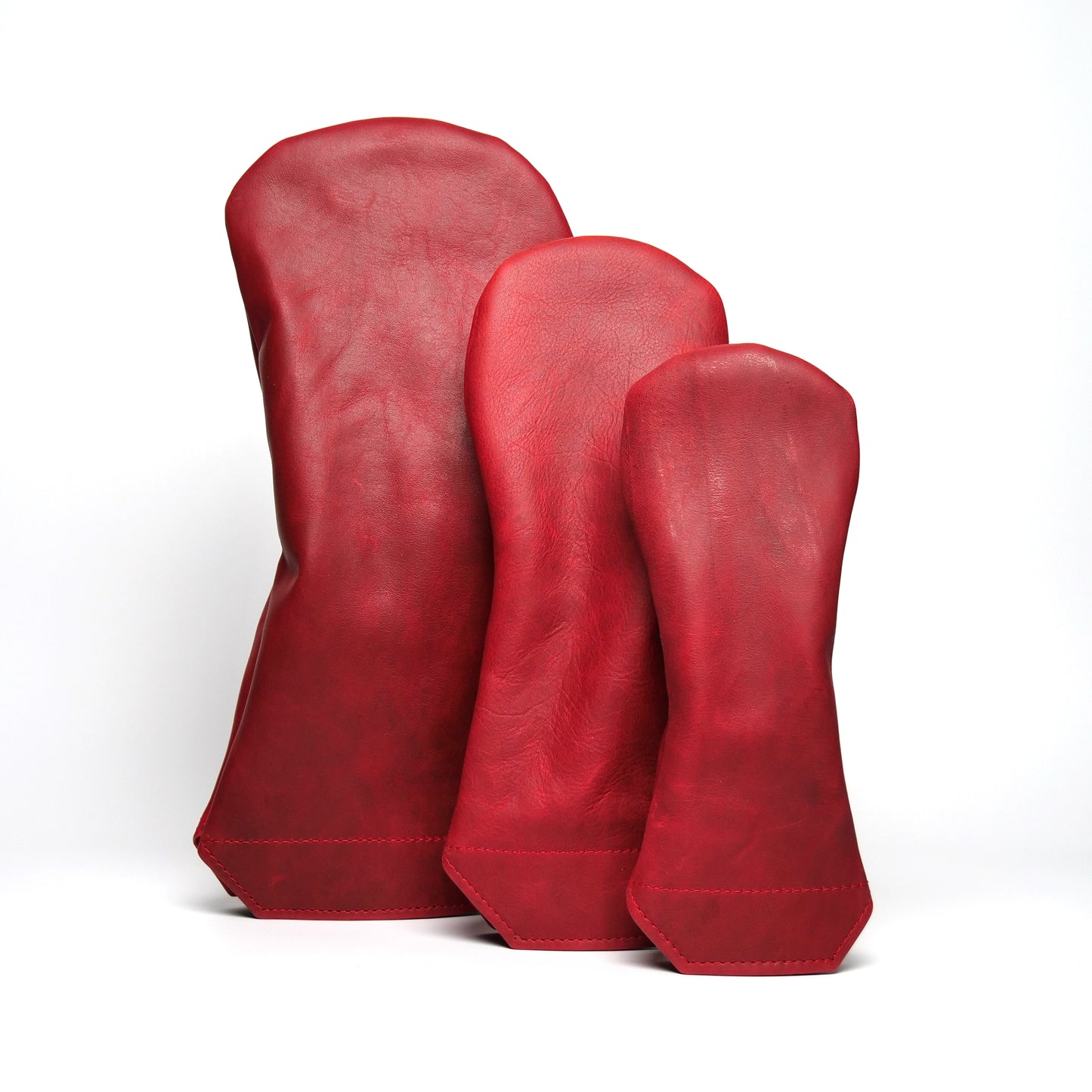 Red Pullup Premium Leather Headcovers - Winston Collection