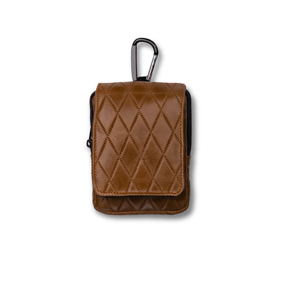 Aberdeen Diamond Leather Range Finder Case - Saddle