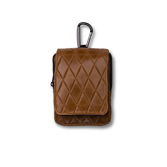 Aberdeen Diamond Leather Range Finder Case - Saddle