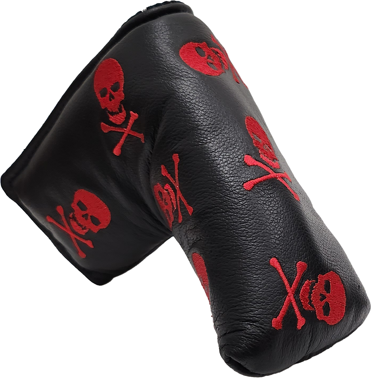 Black American Leather Red Skulls