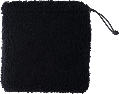 Sherpa Fleece Drawstring Pouch Black