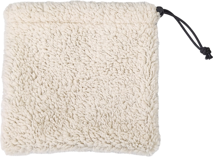 Sherpa Fleece Drawstring Pouch Cream