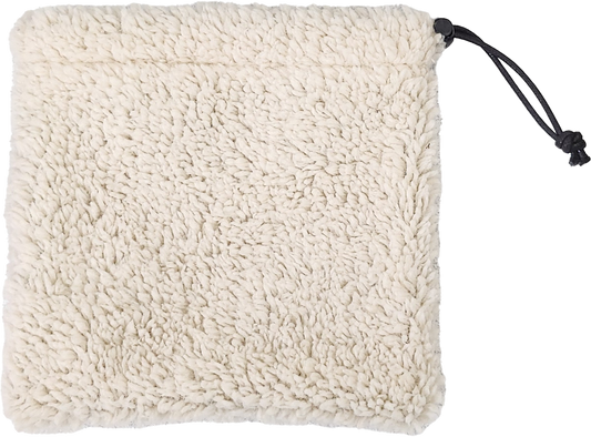 Drawstring Player's Pouch in Sherpa Fleece - Cream