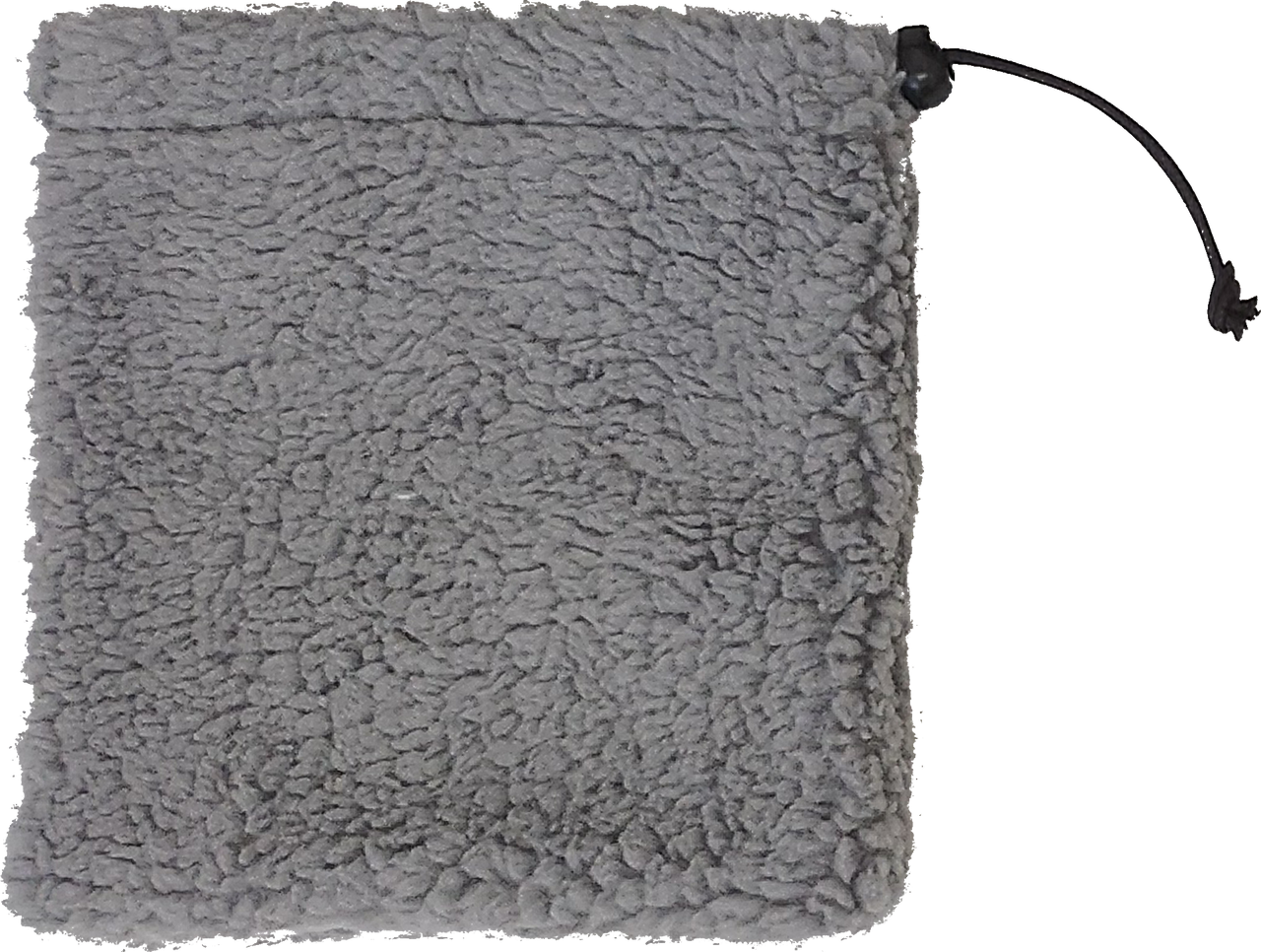 Sherpa Fleece Drawstring Pouch Grey