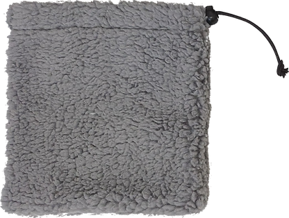 Sherpa Fleece Drawstring Pouch Grey