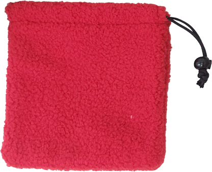 Sherpa Fleece Drawstring Pouch Red