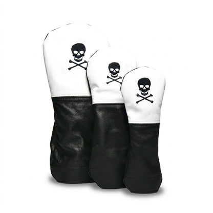 French Seam Skull & Crossbones Leather Golf Headcovers - Winston Collection