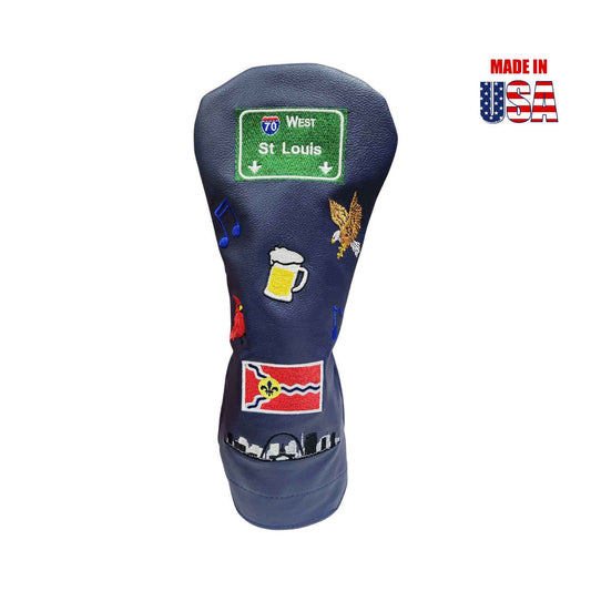 St. Louis Mural Headcover Navy Blue Front 4 Winstoncollection.com
