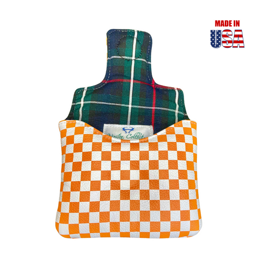 Tennessee Checkerboard Universal Mallet Leather Putter Cover Open with Lining