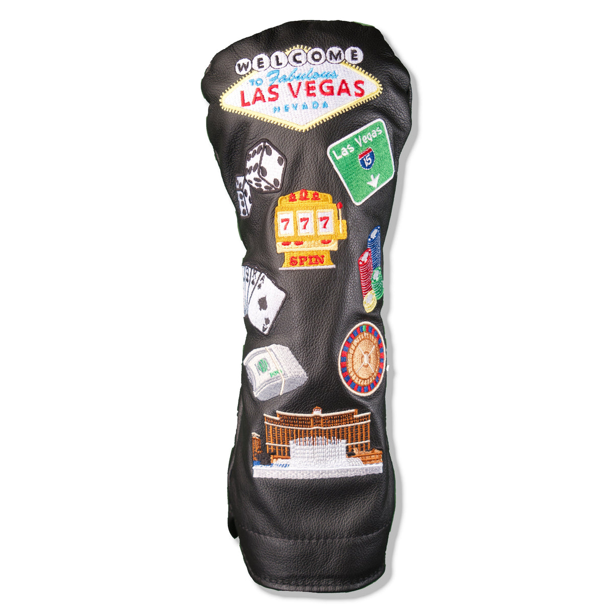 Las Vegas Mural Leather Headcover - Black