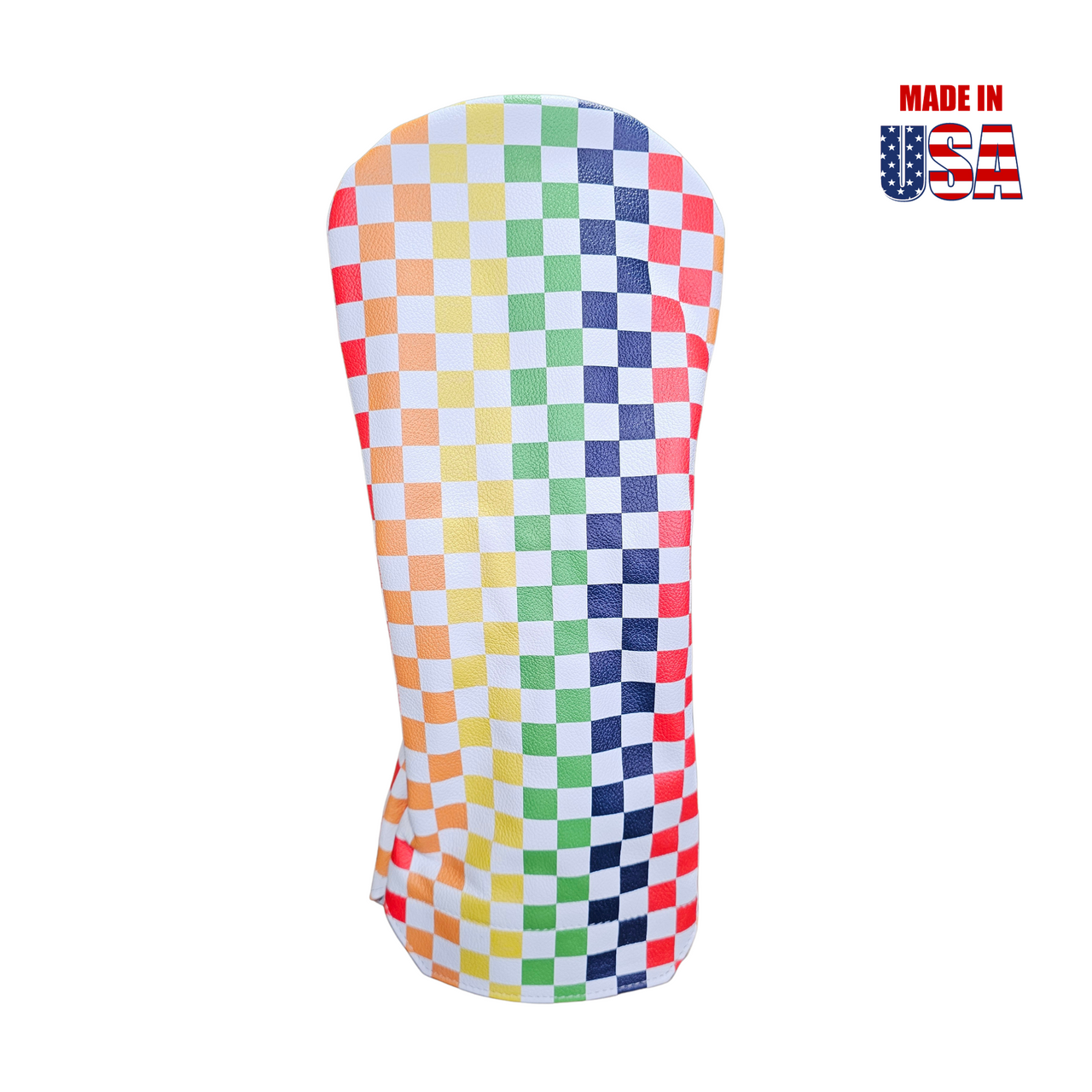 Rainbow Checkerboard Leather Driver Headcover