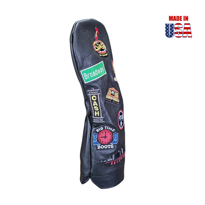 Nashville Sounds and Spots Mural Leather Headcover Black Driver2
