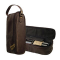 Single Bottle Wine Carrier in Colombian Leather - Cafe