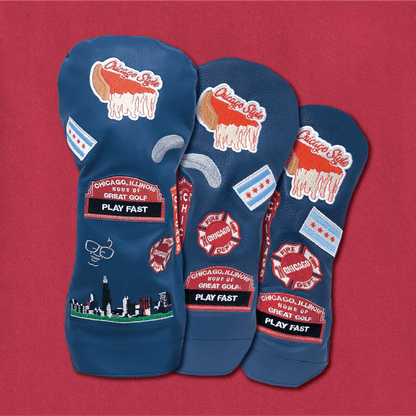 Chicago Cub Style Mural Leather Golf Headcovers