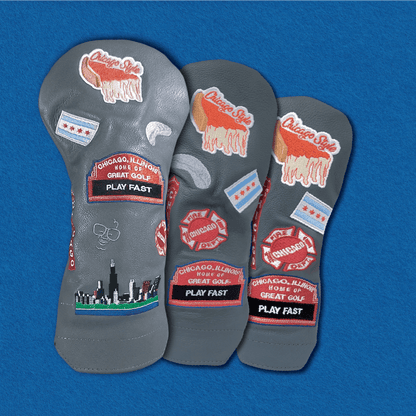 Chicago Cub Style Mural Leather Golf Headcovers