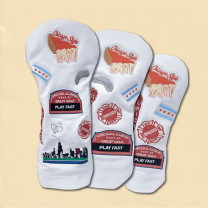 Chicago Cub Style Mural Leather Golf Headcovers