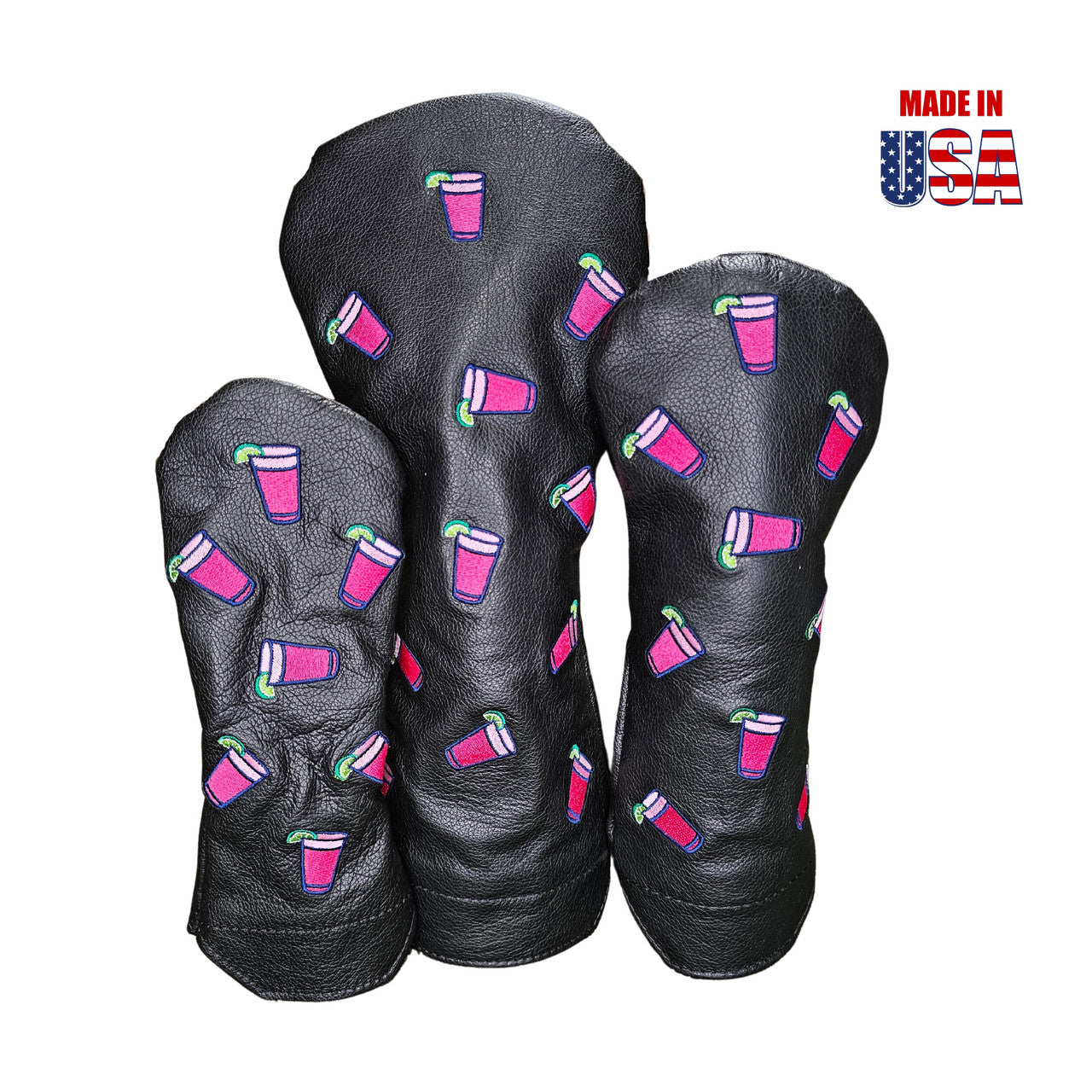 Set Country Club Cocktail in Black Leather headcover