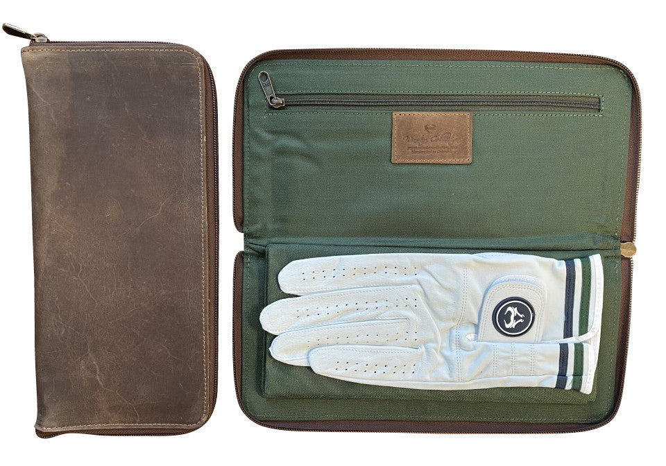 Images of interior and exterior of Crazy Horse Glove Stash Book