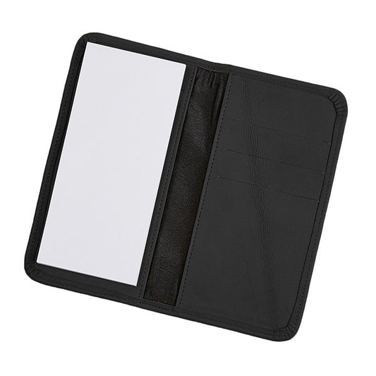 Black Colombian Leather Pocket Manager Opened